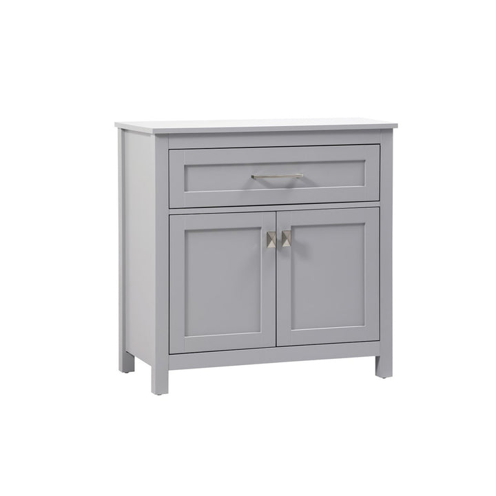 30 Inch Wide Bathroom Storage Freestanding Cabinet In Grey - View 4 - Joshua Marshal
