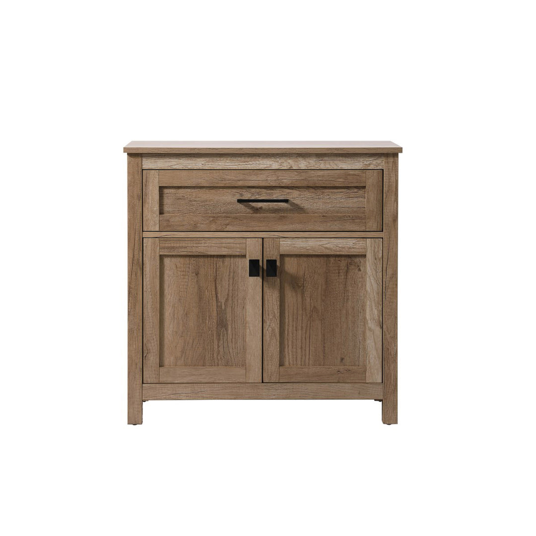 30 Inch Wide Bathroom Storage Freestanding Cabinet In Natural Oak - View 3 - Joshua Marshal