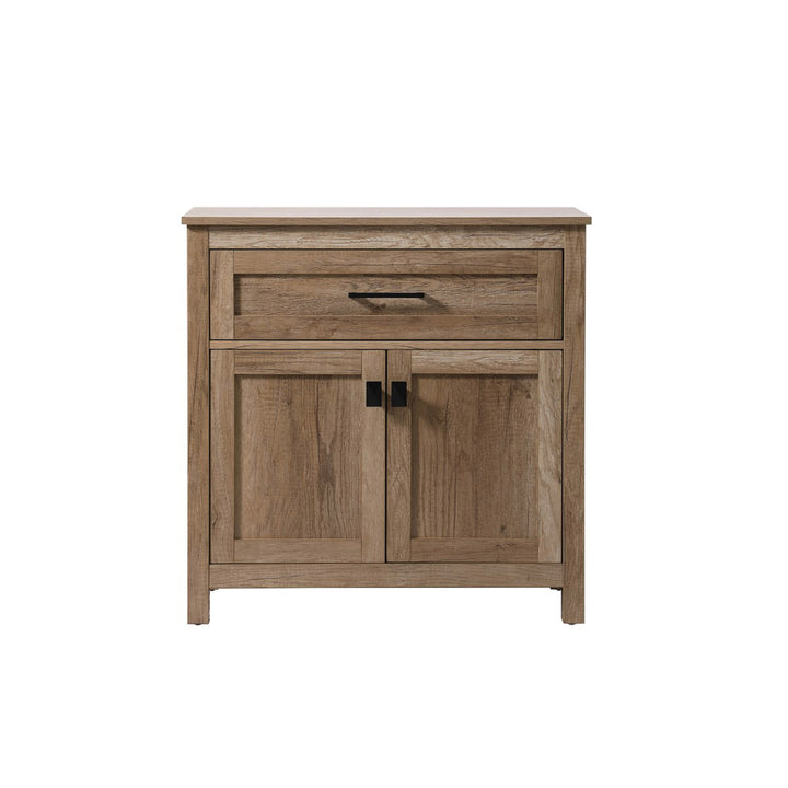 30 Inch Wide Bathroom Storage Freestanding Cabinet In Natural Oak - View 3 - Joshua Marshal