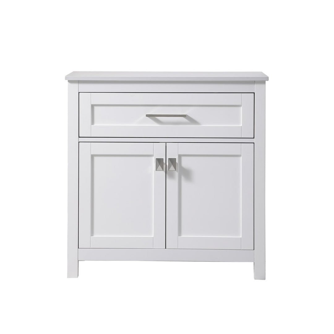 30 Inch Wide Bathroom Storage Freestanding Cabinet In White - View 3 - Joshua Marshal