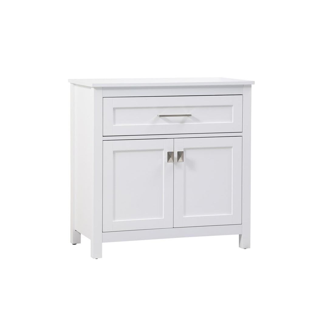 30 Inch Wide Bathroom Storage Freestanding Cabinet In White - View 4 - Joshua Marshal