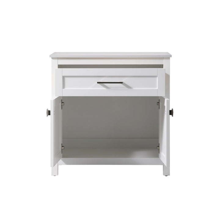 30 Inch Wide Bathroom Storage Freestanding Cabinet In White - View 5 - Joshua Marshal