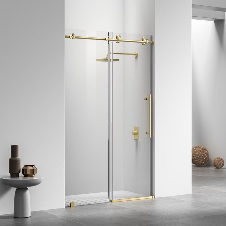 Frameless Shower Door 48 X 76 Brushed Gold Brushed Gold Finish - KITCHEN & BATH by Joshua Marshal