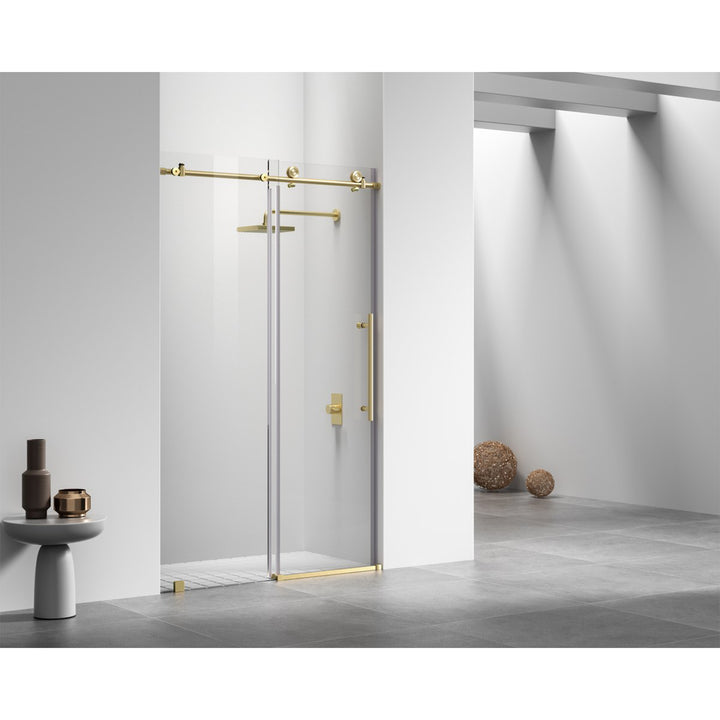 Frameless Shower Door 48 X 76 Brushed Gold - View 2 - Joshua Marshal