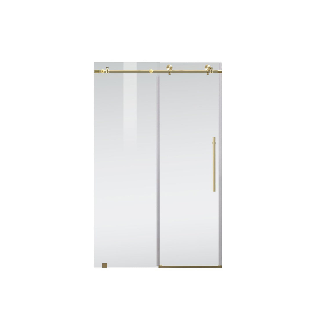Frameless Shower Door 48 X 76 Brushed Gold - View 3 - Joshua Marshal