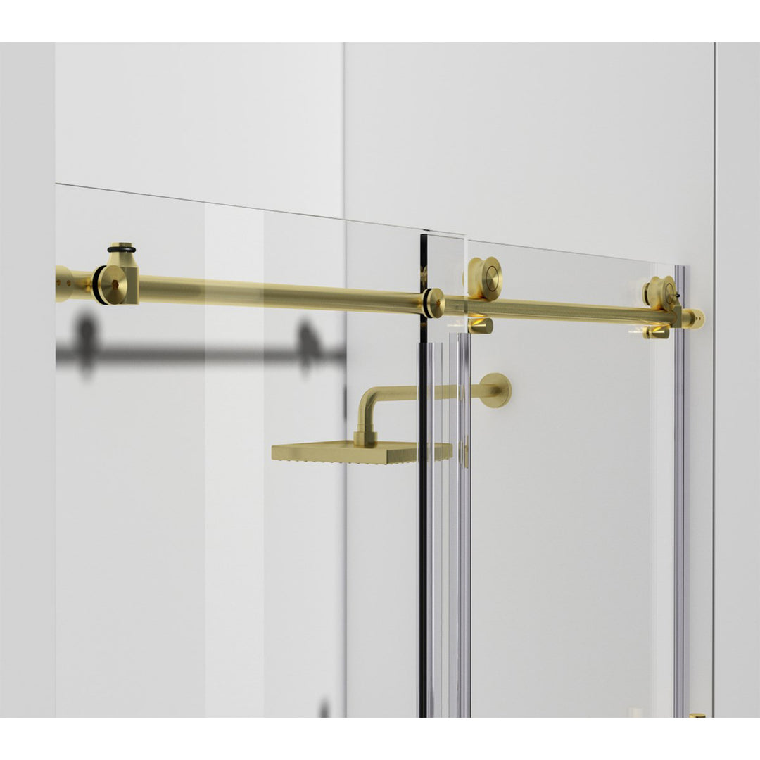 Frameless Shower Door 48 X 76 Brushed Gold - View 4 - Joshua Marshal