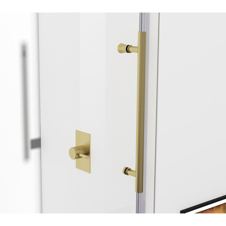 Frameless Shower Door 48 X 76 Brushed Gold - View 5 - Joshua Marshal
