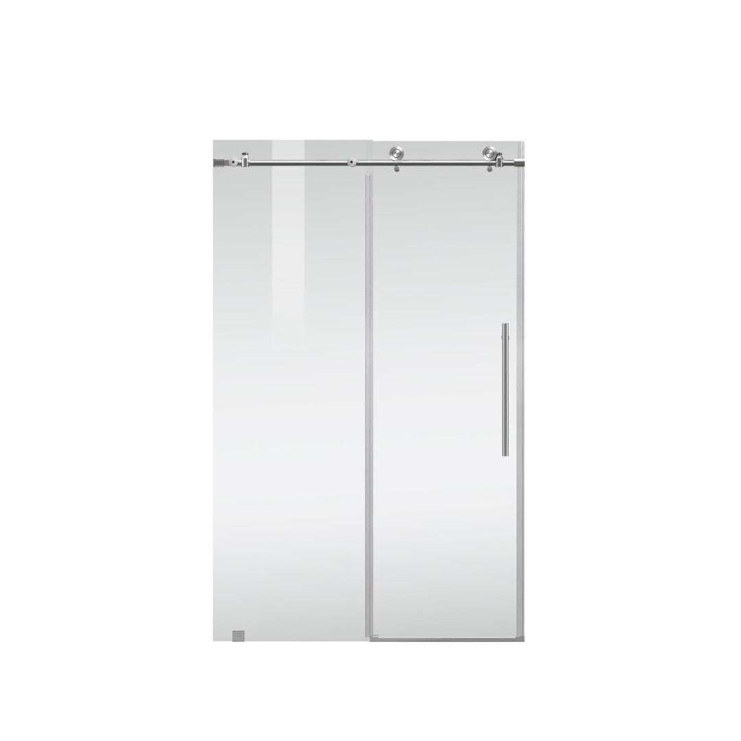 Frameless Shower Door 48 X 76 Brushed Nickel - View 3 - Joshua Marshal