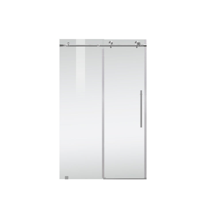 Frameless Shower Door 48 X 76 Brushed Nickel - View 3 - Joshua Marshal