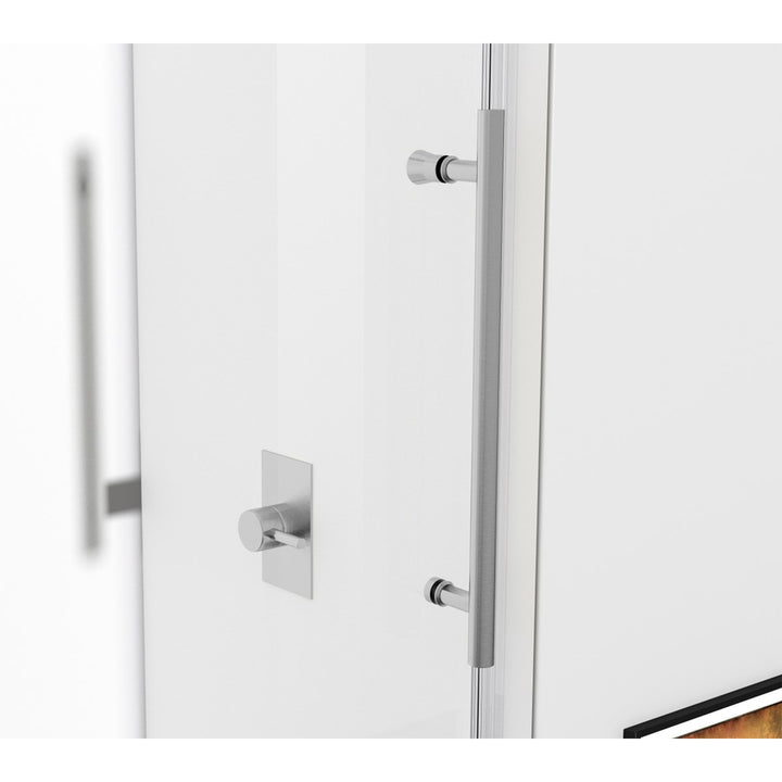 Frameless Shower Door 48 X 76 Brushed Nickel - View 5 - Joshua Marshal