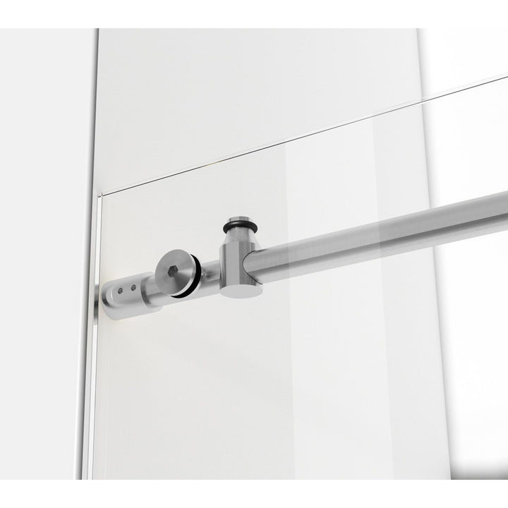 Frameless Shower Door 48 X 76 Brushed Nickel - View 6 - Joshua Marshal
