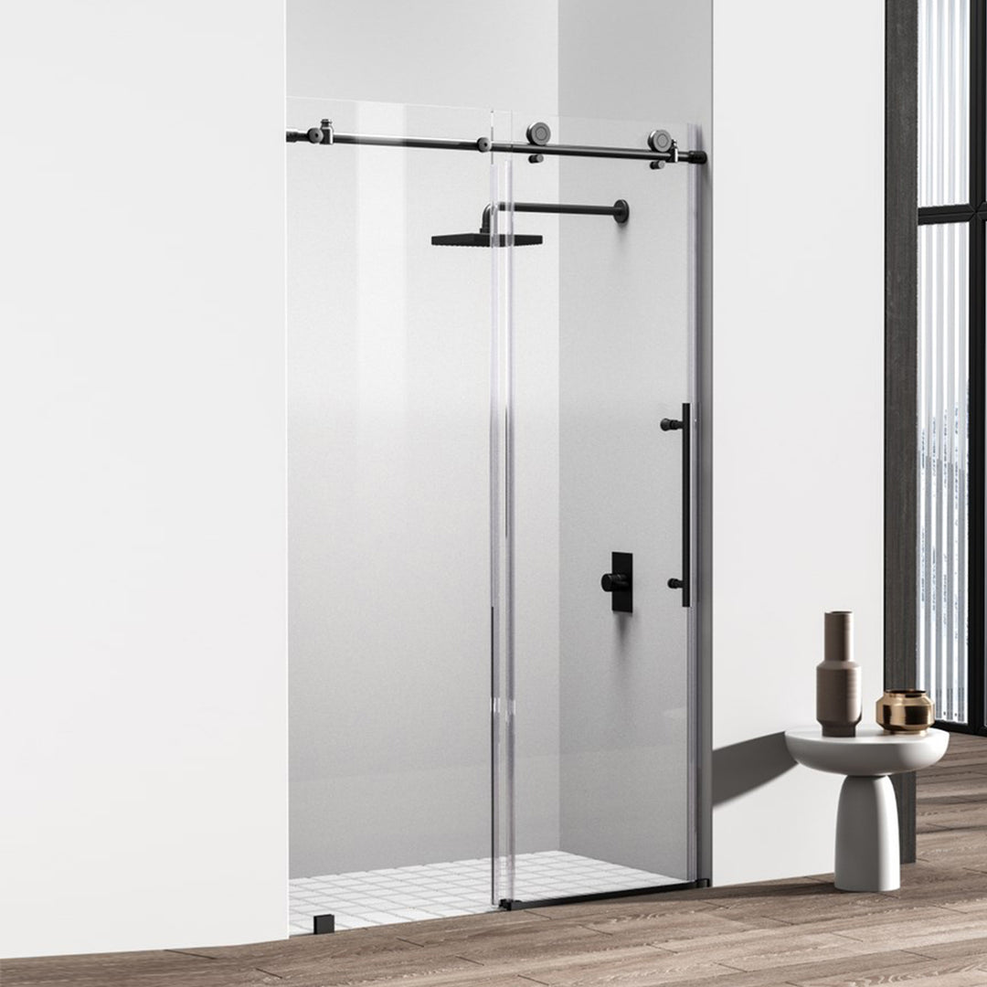 Frameless Shower Door 48 X 76 Matte Black Matte Black Finish - KITCHEN & BATH by Joshua Marshal