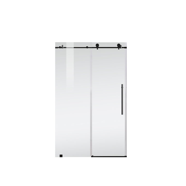 Frameless Shower Door 48 X 76 Matte Black - View 3 - Joshua Marshal