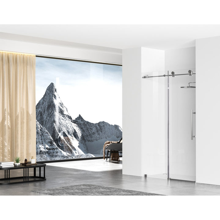 Frameless Shower Door 48 X 76 Polished Chrome - View 2 - Joshua Marshal