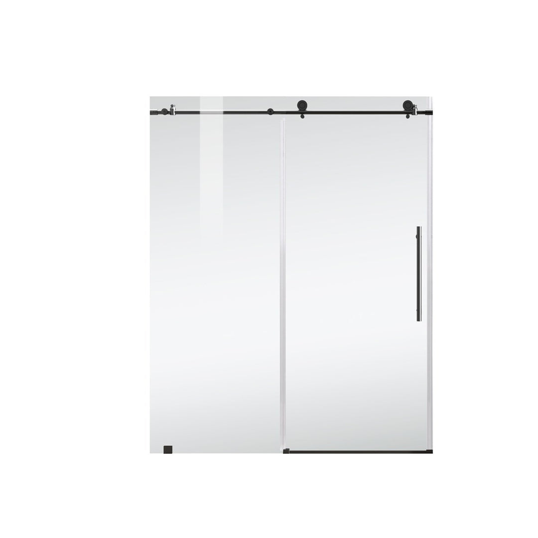 Frameless Shower Door 60 X 76 Matte Black - View 3 - Joshua Marshal