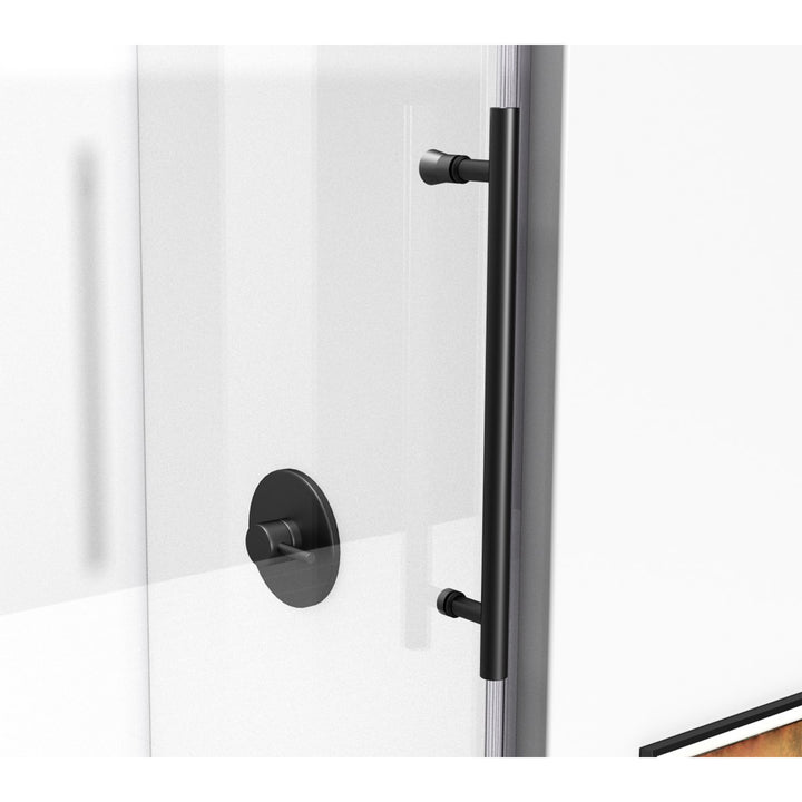 Frameless Shower Door 60 X 76 Matte Black - View 4 - Joshua Marshal