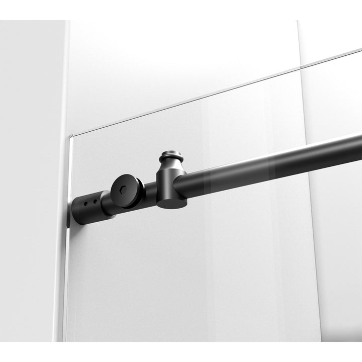 Frameless Shower Door 60 X 76 Matte Black - View 5 - Joshua Marshal