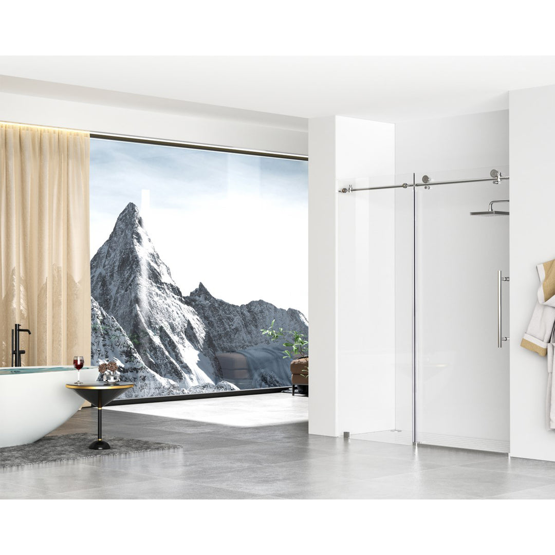 Frameless Shower Door 60 X 76 Polished Chrome - View 2 - Joshua Marshal
