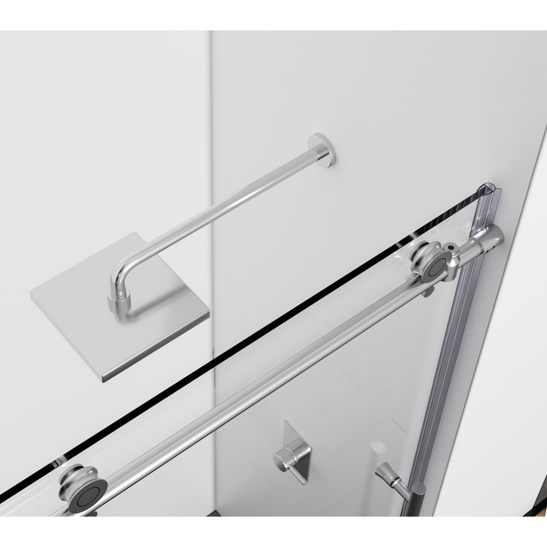 Frameless Shower Door 60 X 76 Polished Chrome - View 6 - Joshua Marshal
