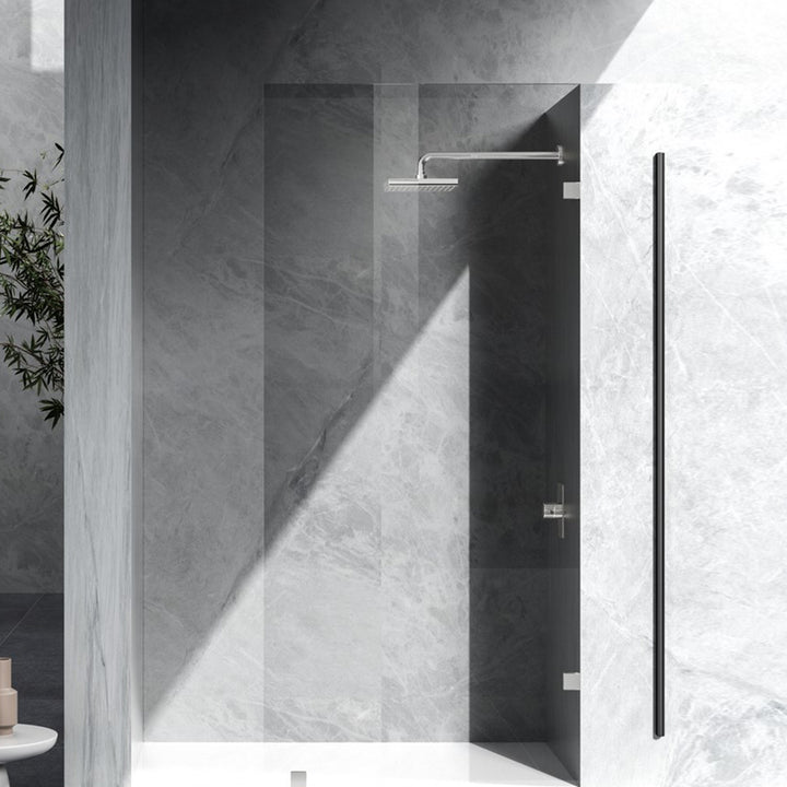 Fixed Frameless Shower Door 35 X 78 Brushed Nickel Brushed Nickel Finish - KITCHEN & BATH by Joshua Marshal