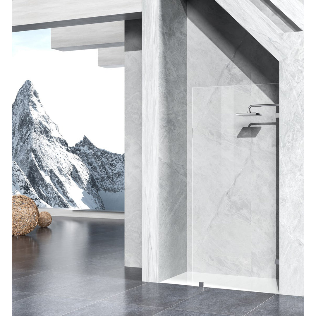 Fixed Frameless Shower Door 35 X 78 Polished Chrome - View 2 - Joshua Marshal