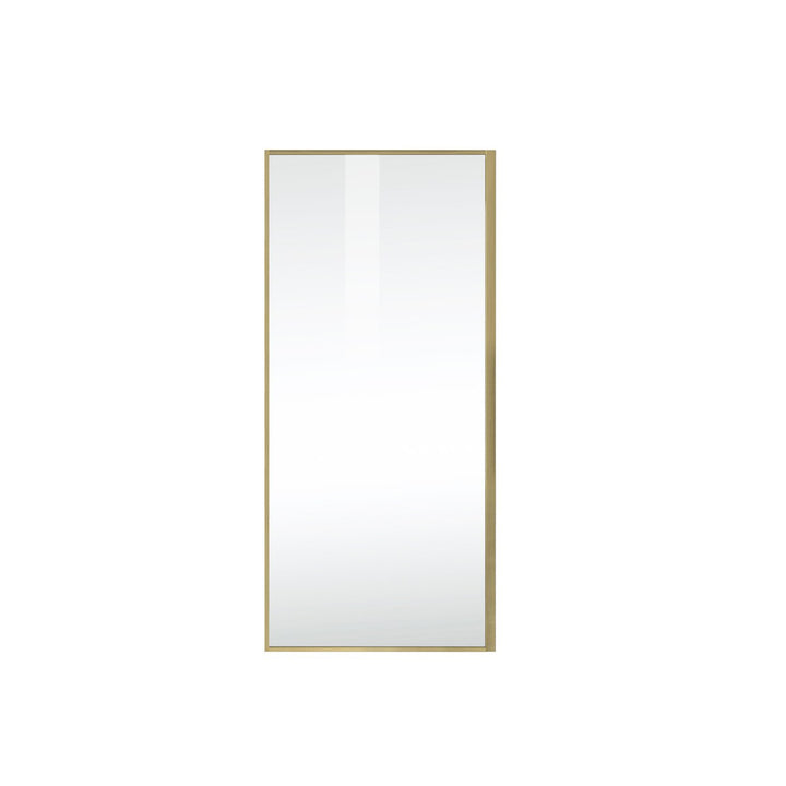 Fixed Framed Shower Door 35 X 76 Brushed Gold - View 3 - Joshua Marshal