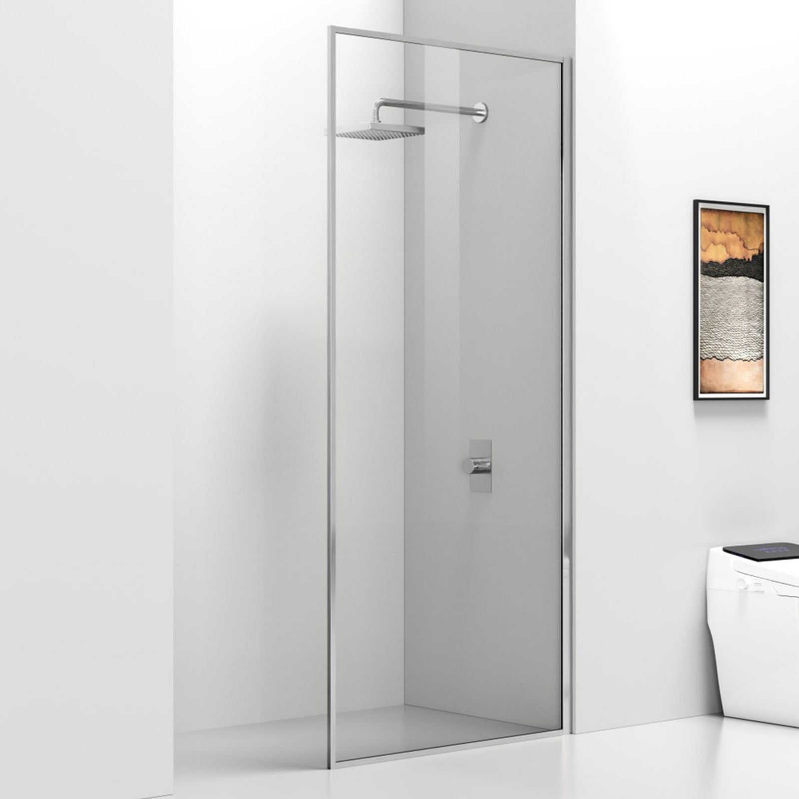 Fixed Framed Shower Door 35 X 76 Brushed Nickel Brushed Nickel Finish - KITCHEN & BATH by Joshua Marshal