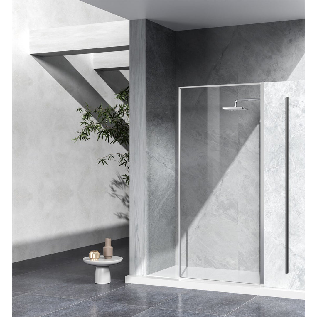 Fixed Framed Shower Door 35 X 76 Polished Chrome - View 2 - Joshua Marshal