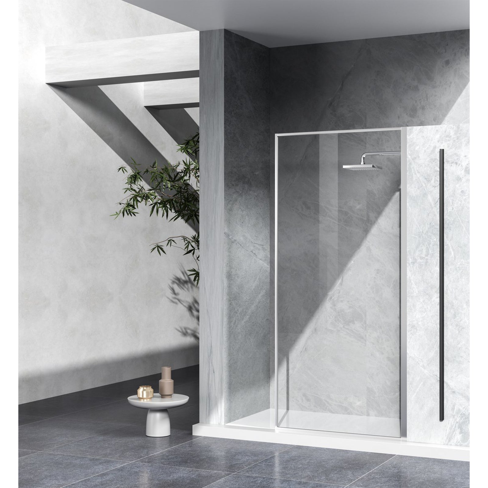 Fixed Framed Shower Door 35 X 76 Polished Chrome - View 2 - Joshua Marshal