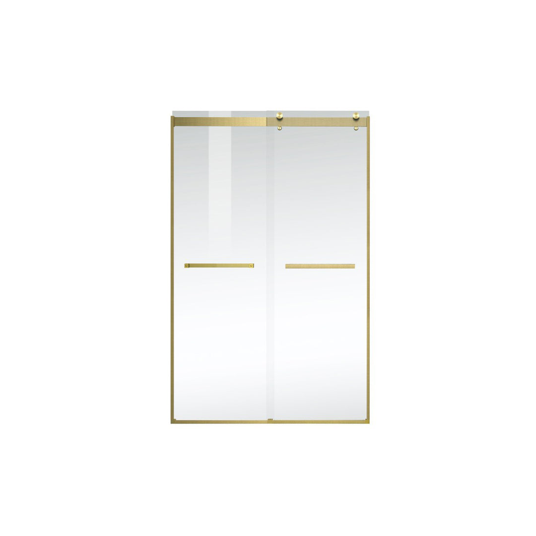 Semi-Frameless Shower Door 48 X 76 Brushed Gold - View 3 - Joshua Marshal