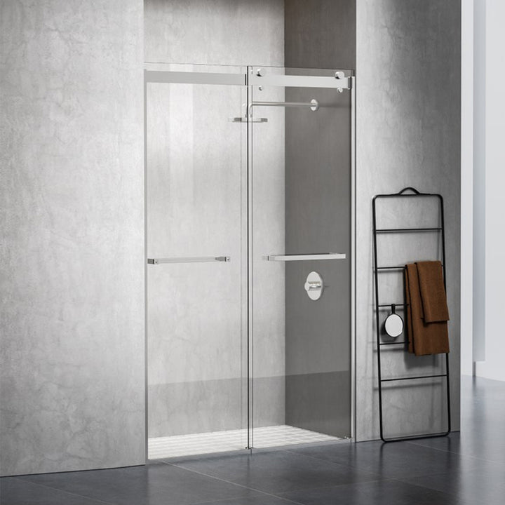 Semi-Frameless Shower Door 48 X 76 Polished Chrome Polished Chrome Finish - KITCHEN & BATH by Joshua Marshal