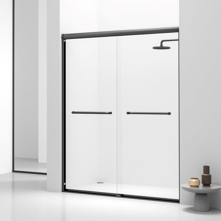 Semi-Frameless Shower Door 60 X 72 In Brushed Nickel Brushed Nickel Finish - KITCHEN & BATH by Joshua Marshal