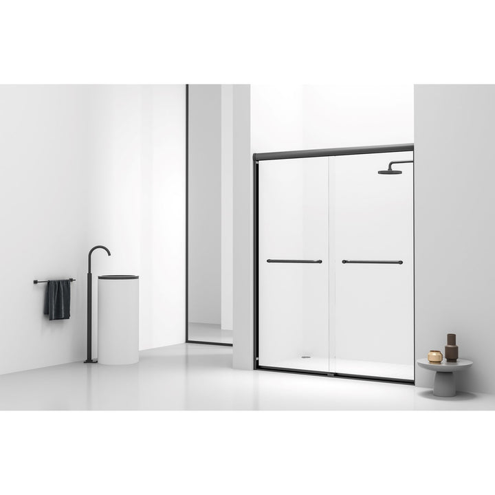Semi-Frameless Shower Door 60 X 72 In Brushed Nickel - View 2 - Joshua Marshal