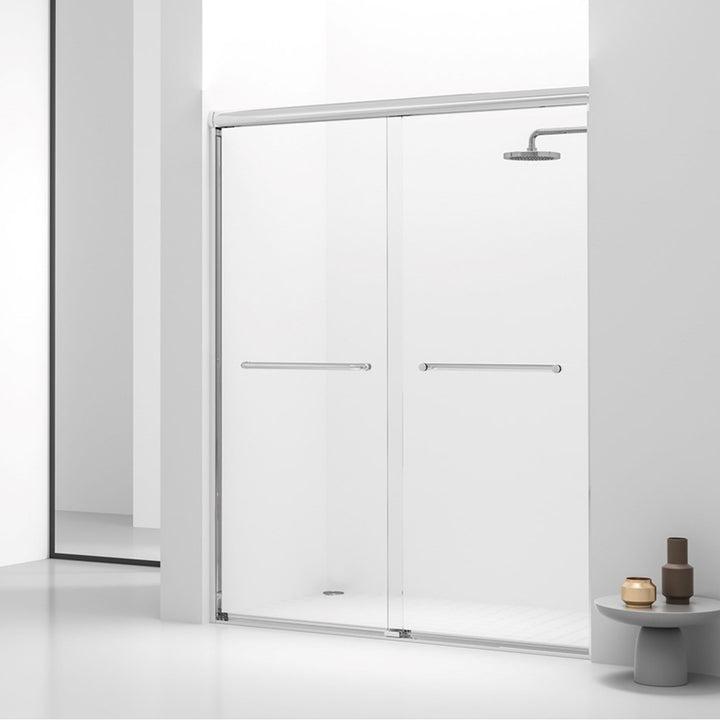 Semi-Frameless Shower Door 60 X 72 In Matte Black Matte Black Finish - KITCHEN & BATH by Joshua Marshal