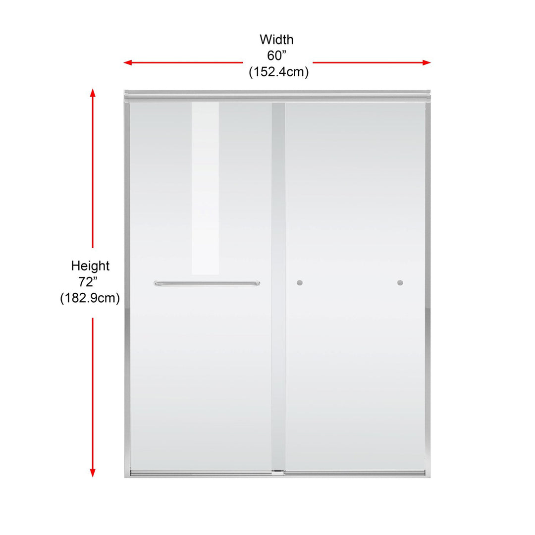 Semi-Frameless Shower Door 60 X 72 In Matte Black - View 4 - Joshua Marshal