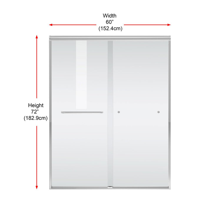 Semi-Frameless Shower Door 60 X 72 In Matte Black - View 4 - Joshua Marshal