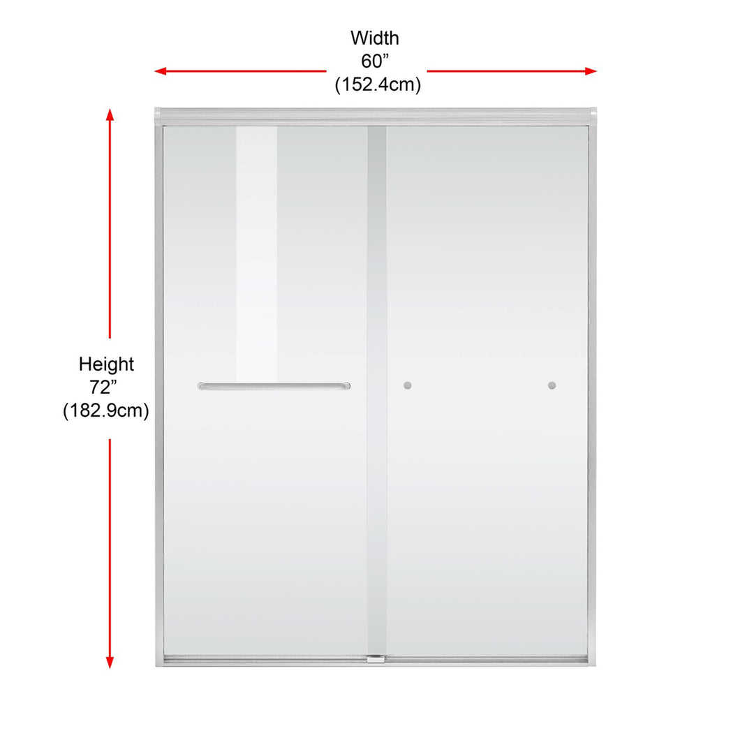 Semi-Frameless Shower Door 60 X 72 In Polished Chrome - View 4 - Joshua Marshal