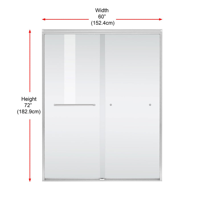 Semi-Frameless Shower Door 60 X 72 In Polished Chrome - View 4 - Joshua Marshal