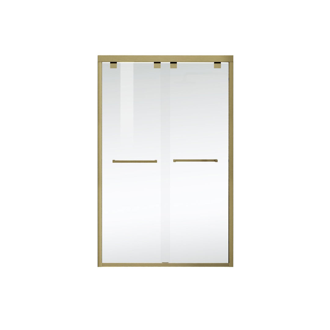 Semi-Frameless Shower Door 48 X 76 Brushed Gold - View 3 - Joshua Marshal