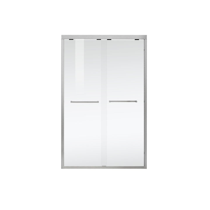 Semi-Frameless Shower Door 48 X 76 Brushed Nickel - View 3 - Joshua Marshal