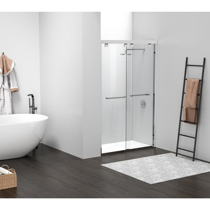 Semi-Frameless Shower Door 48 X 76 Polished Chrome - View 2 - Joshua Marshal