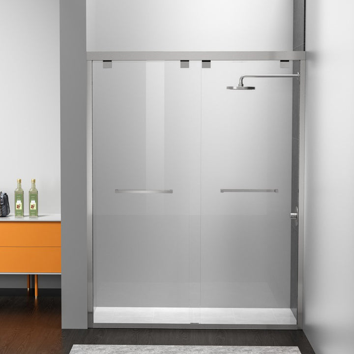 Semi-Frameless Shower Door 60 X 76 Brushed Nickel Brushed Nickel Finish - KITCHEN & BATH by Joshua Marshal