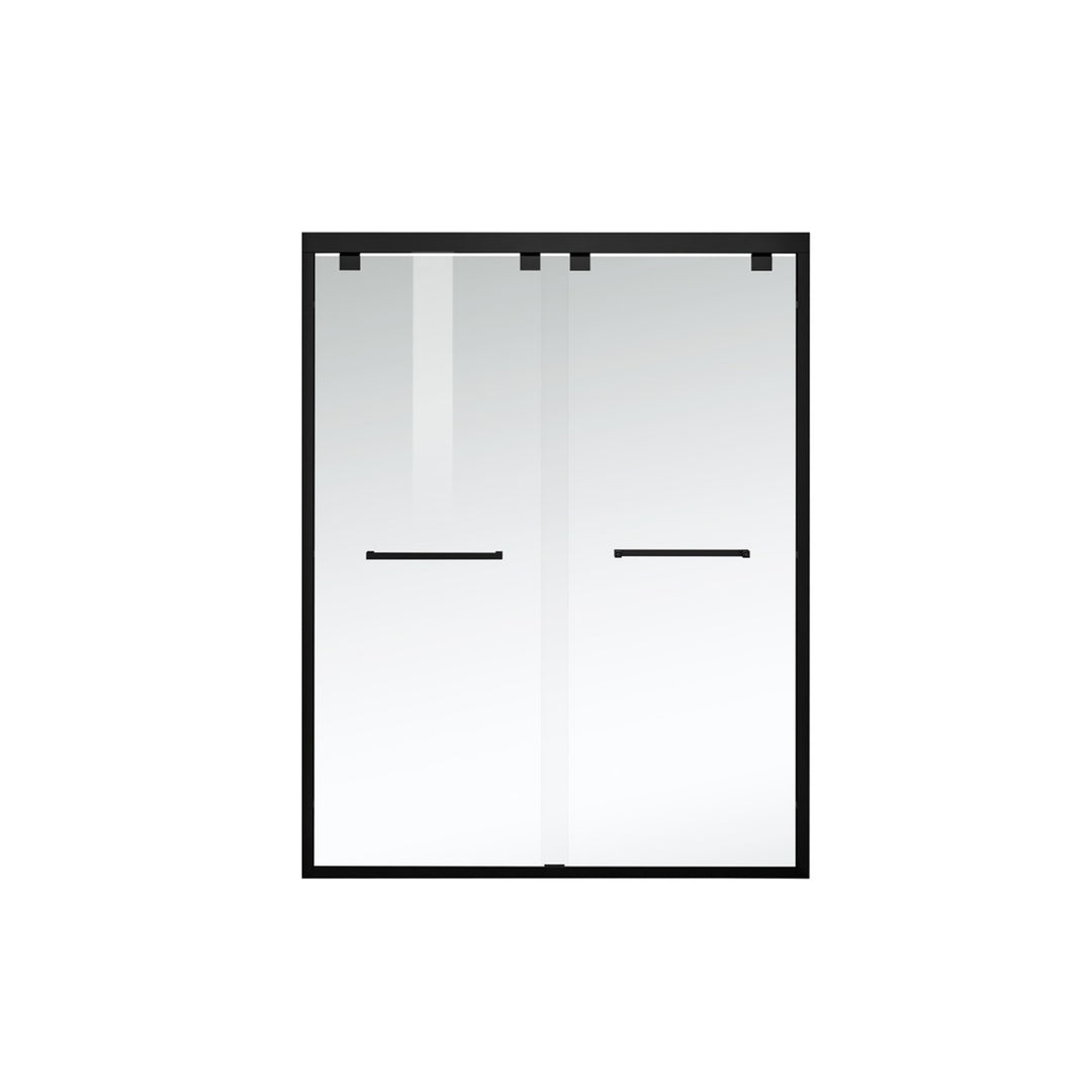 Semi-Frameless Shower Door 60 X 76 Matte Black - View 3 - Joshua Marshal