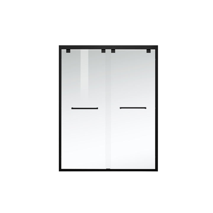 Semi-Frameless Shower Door 60 X 76 Matte Black - View 3 - Joshua Marshal
