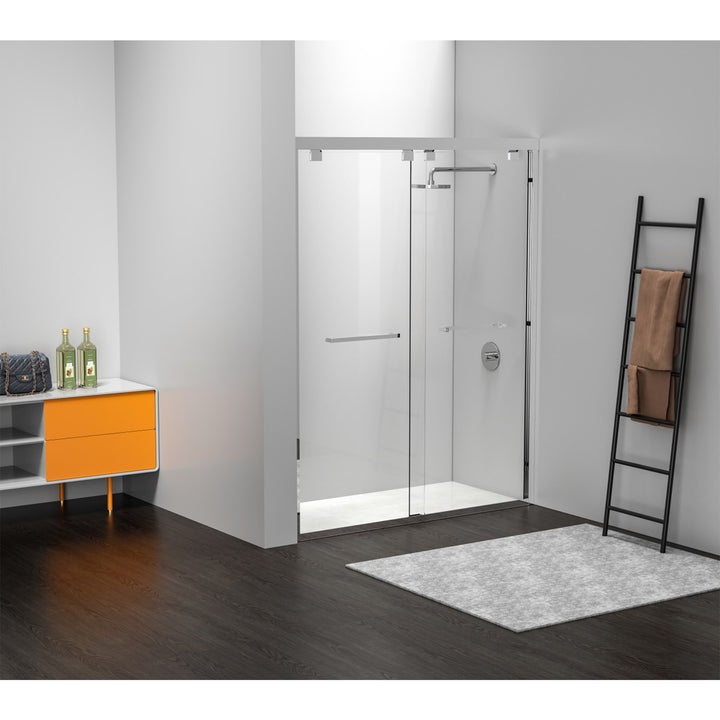 Semi-Frameless Shower Door 60 X 76 Polished Chrome - View 3 - Joshua Marshal