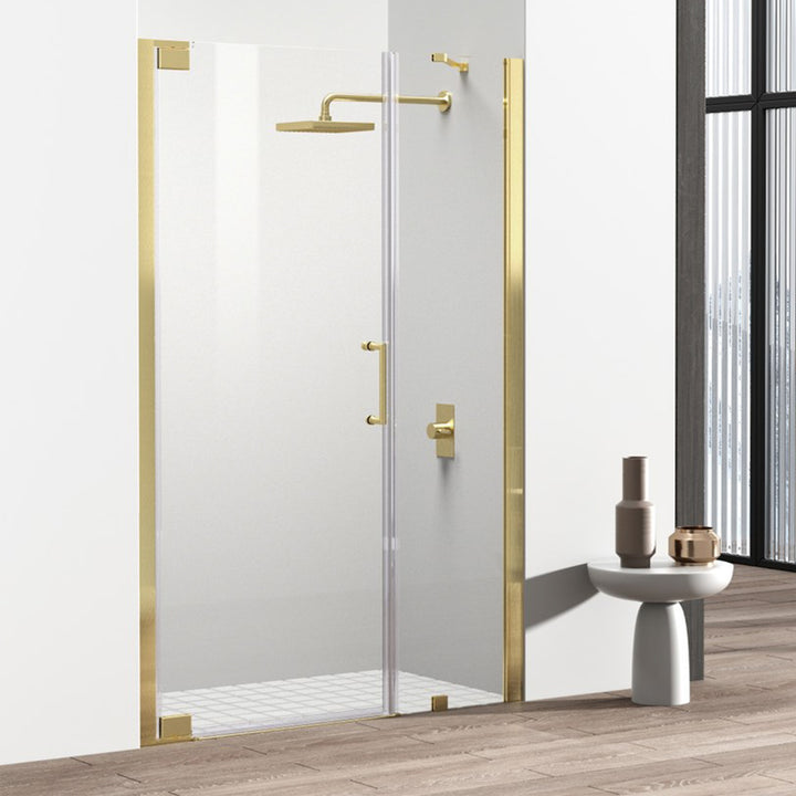 Semi-Frameless Hinged Shower Door 48 X 72 Brushed Gold Brushed Gold Finish - KITCHEN & BATH by Joshua Marshal