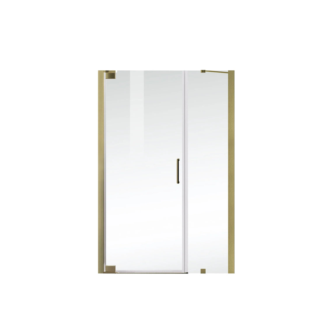 Semi-Frameless Hinged Shower Door 48 X 72 Brushed Gold