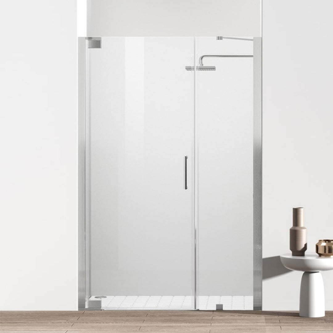 Semi-Frameless Hinged Shower Door 48 X 72 Brushed Nickel Brushed Nickel Finish - KITCHEN & BATH by Joshua Marshal