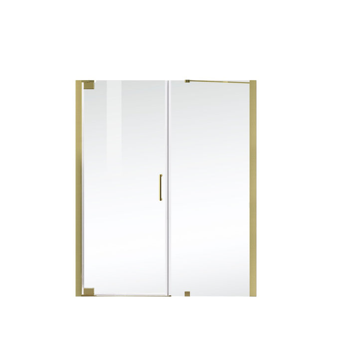 Semi-Frameless Hinged Shower Door 60 X 72 Brushed Gold - View 3 - Joshua Marshal