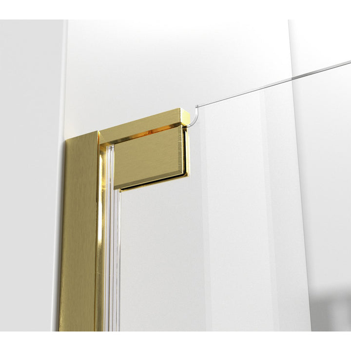 Semi-Frameless Hinged Shower Door 60 X 72 Brushed Gold - View 4 - Joshua Marshal